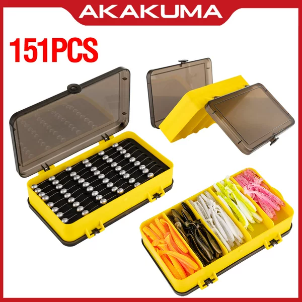 151-piece soft bait beginner set 2.17inch swimbaits and 1X/3X reinforced jig heads suitable for casting fishing