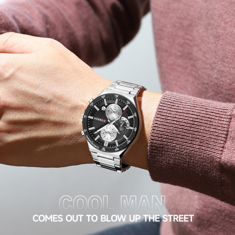 Curren/�����8481��ʿ�ֱ����������ݻ���ˮ��ʱ�������ʯӢ��