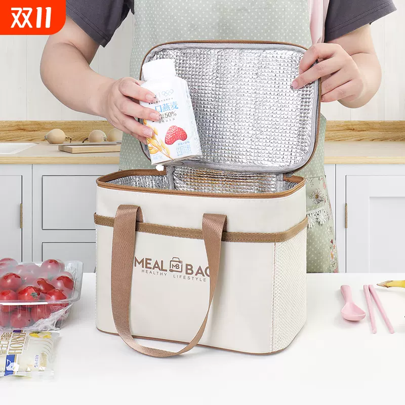 饭盒保温袋带饭大容量专用午餐包防水加厚学生班族保温便当手提包