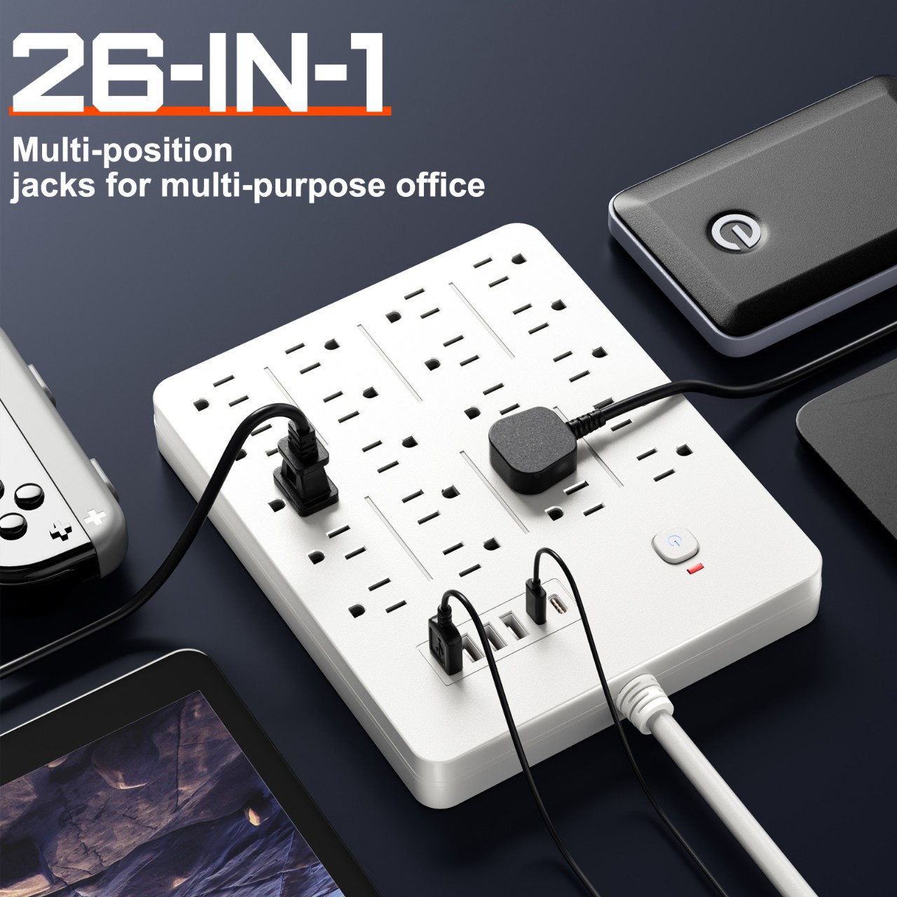 Regulación transfronteriza de EE. UU. 26 en 1 enchufe multifunción oficina en el hogar placa de conexión Amazon Wal-Mart enchufe multipuerto USB