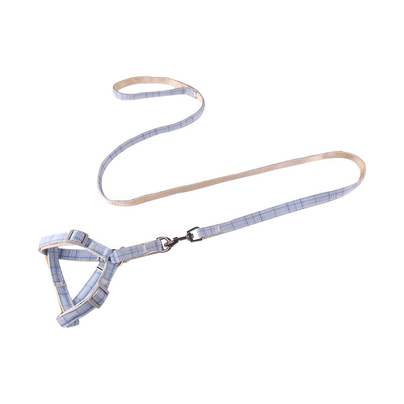 Simple moda Plaid Pet cuerda de tracción correa de pecho cuerda de perro de tela Cadena de perro pequeño mediano perro suministros para mascotas al por mayor