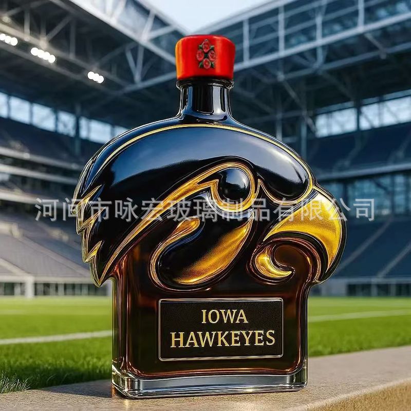 新品高硼硅玻璃鹰眼标志威士忌酒瓶泡酒瓶酒瓶装饰摆件泡酒瓶跨境|undefined