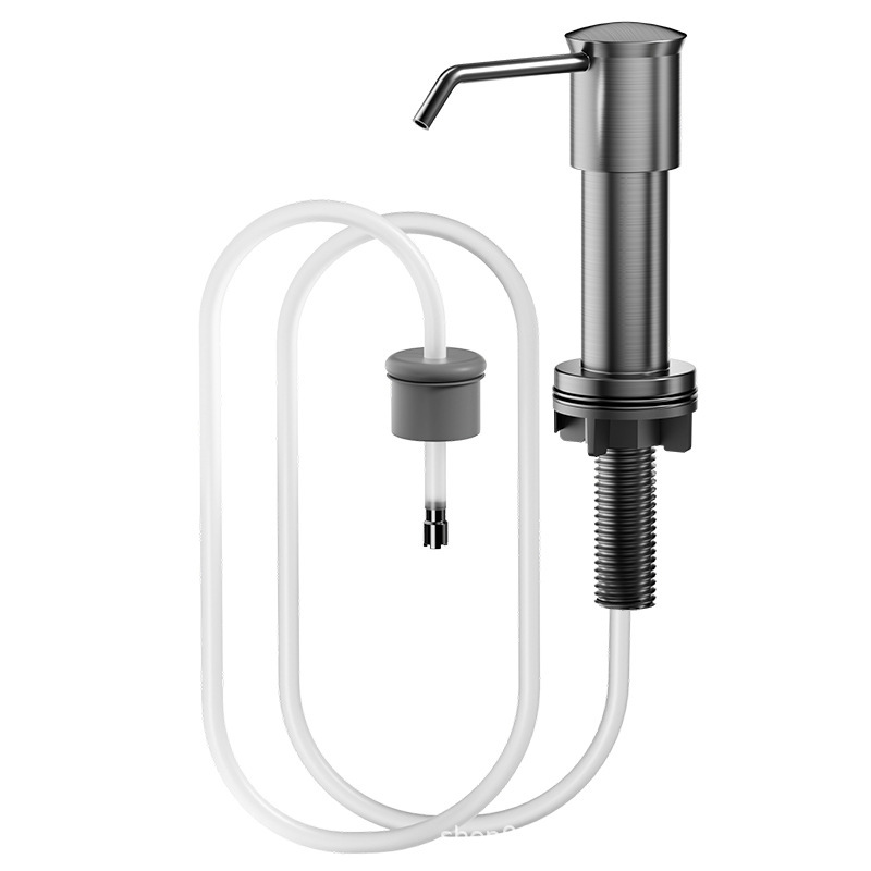 304 ステンレス鋼ソープディスペンサーシンク吊り下げ食器用洗剤プレス式液体ディスペンサーキッチンシンク延長チューブユニバーサル|undefined