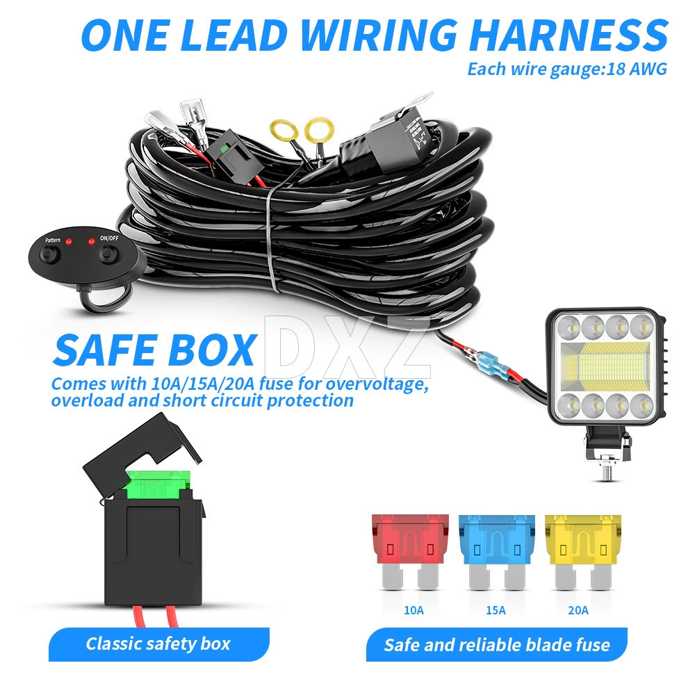 Прямоугольная рабочая LED-лампа DXZ, двухцветное освещение, 3м