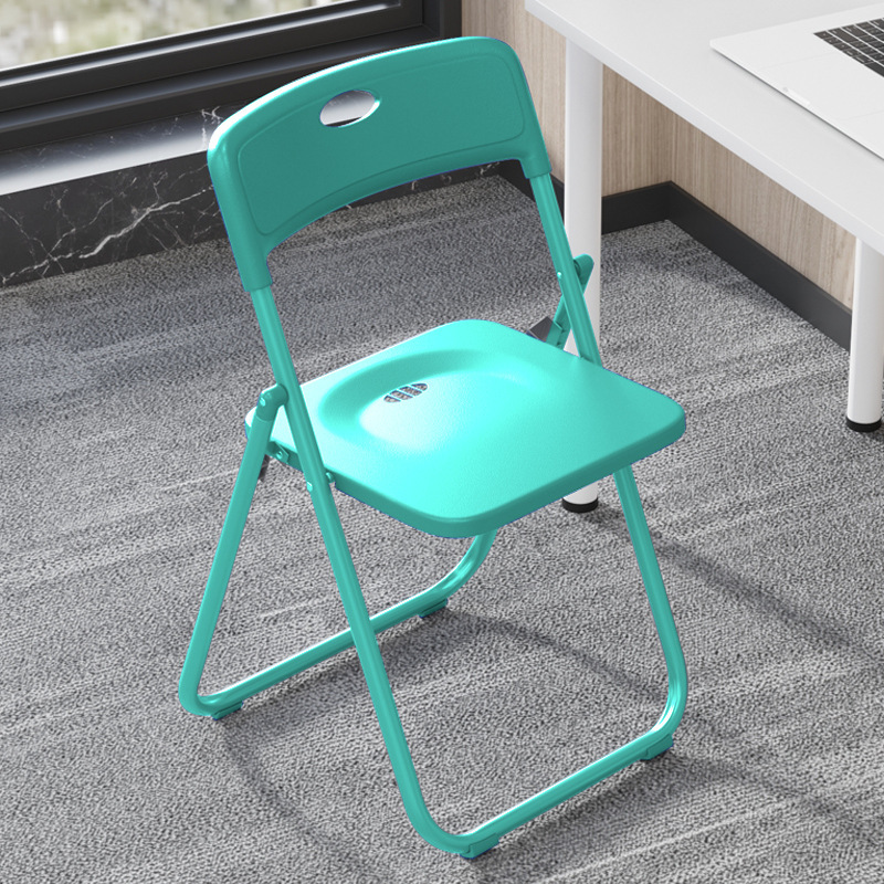 Silla plegable, silla de comedor de plástico para el hogar, evento portátil, capacitación en conferencias, respaldo del personal, silla de computadora, taburete, simple ins