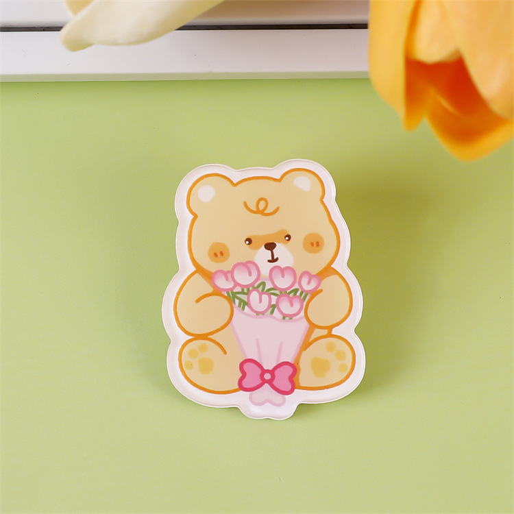 クリームイエローベアアクリルブローチかわいい漫画バッジペンダントスクールバッグペンダント装飾小物アクセサリーカスタマイズ|undefined