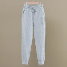 亏本特价清仓处理加绒加厚灰色运动裤女春秋宽松直筒长裤休闲裤束