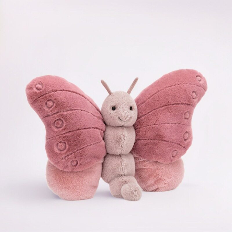 Borboleta rosa 20cm / Modelo completo com três padrões (siga a coleção para receber um saco de pó)