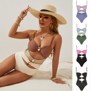 European and American One-Piece Swimsuit Women's High-End Huludao Swimsuit Sexy Sexy Tight Swimsuit Foreign Trade Cross-Border Swimsuit