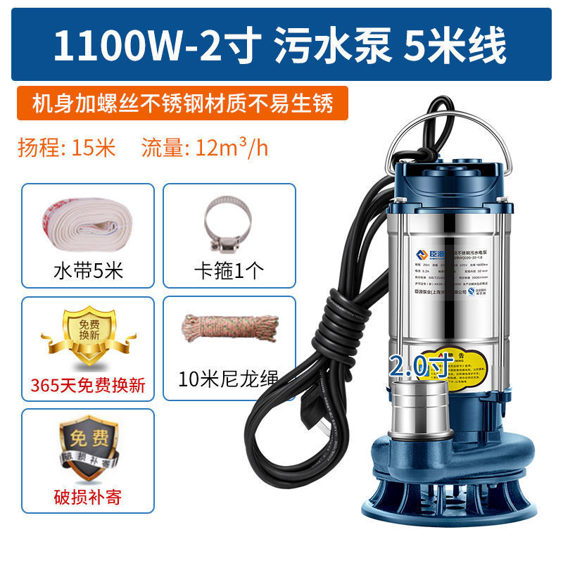 1100W/ 2inch 하수 펌프