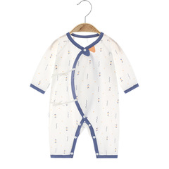 Baby one-piece summer pure cotton thin boneless newborn clothes, long-sleeved air conditioning clothes for babies crawling clothes