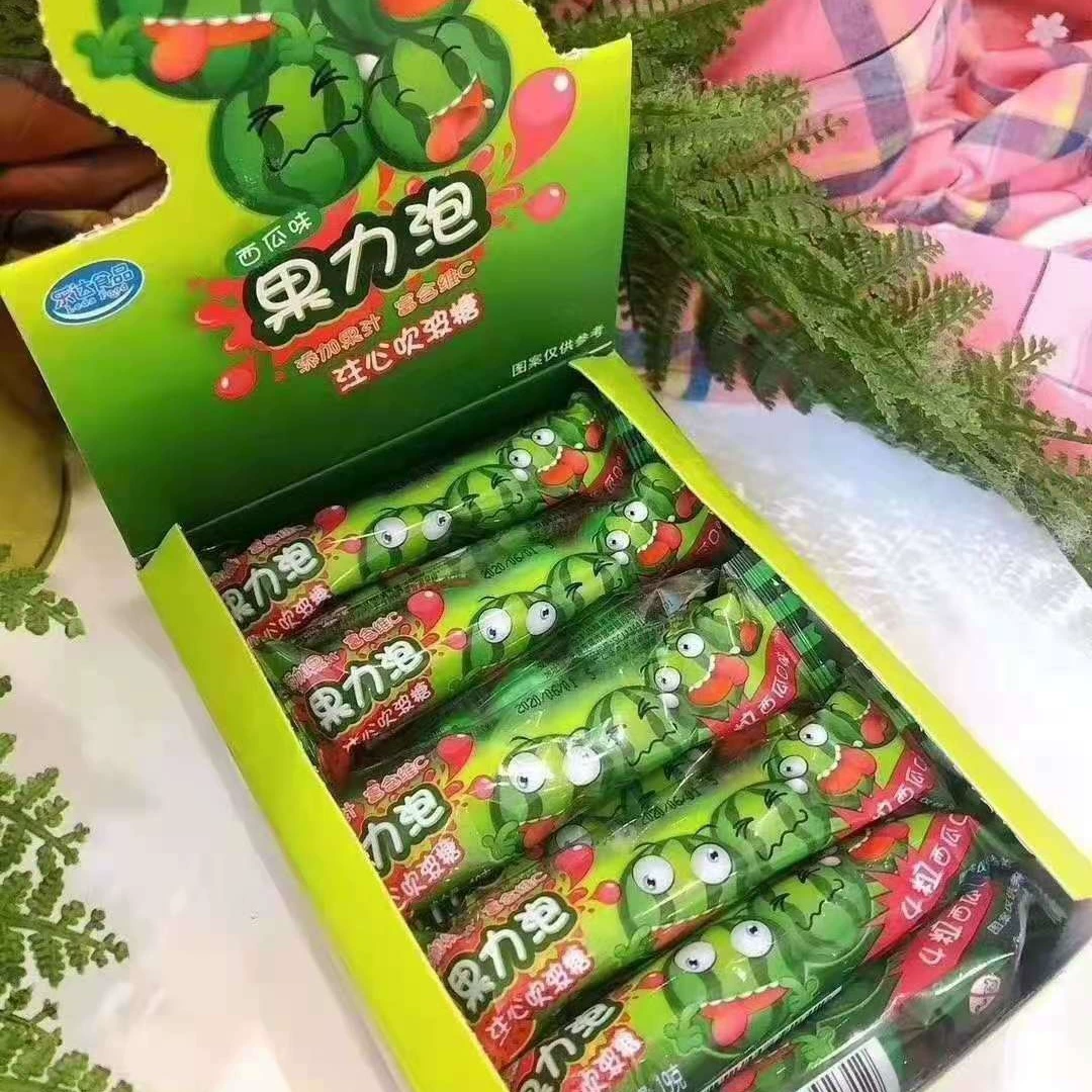 Caileda School Fruit Force Жевательная резинка Инъекция Сердце Дующий сахар Фрукты Арбузный вкус Поросенок Воспоминания детства