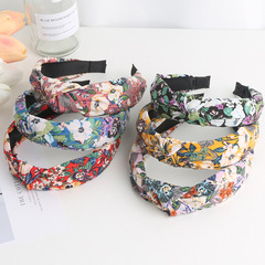Cross-border influencer new style wide faceband headband retro Korean version women's spring summer simple fashionable fabric headband