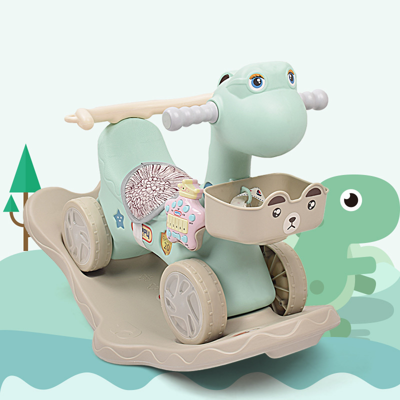 children Trojan horse Rocking Horse Toys baby Rocking Horse Plastic Large thickening Dual use The age of music Carriage