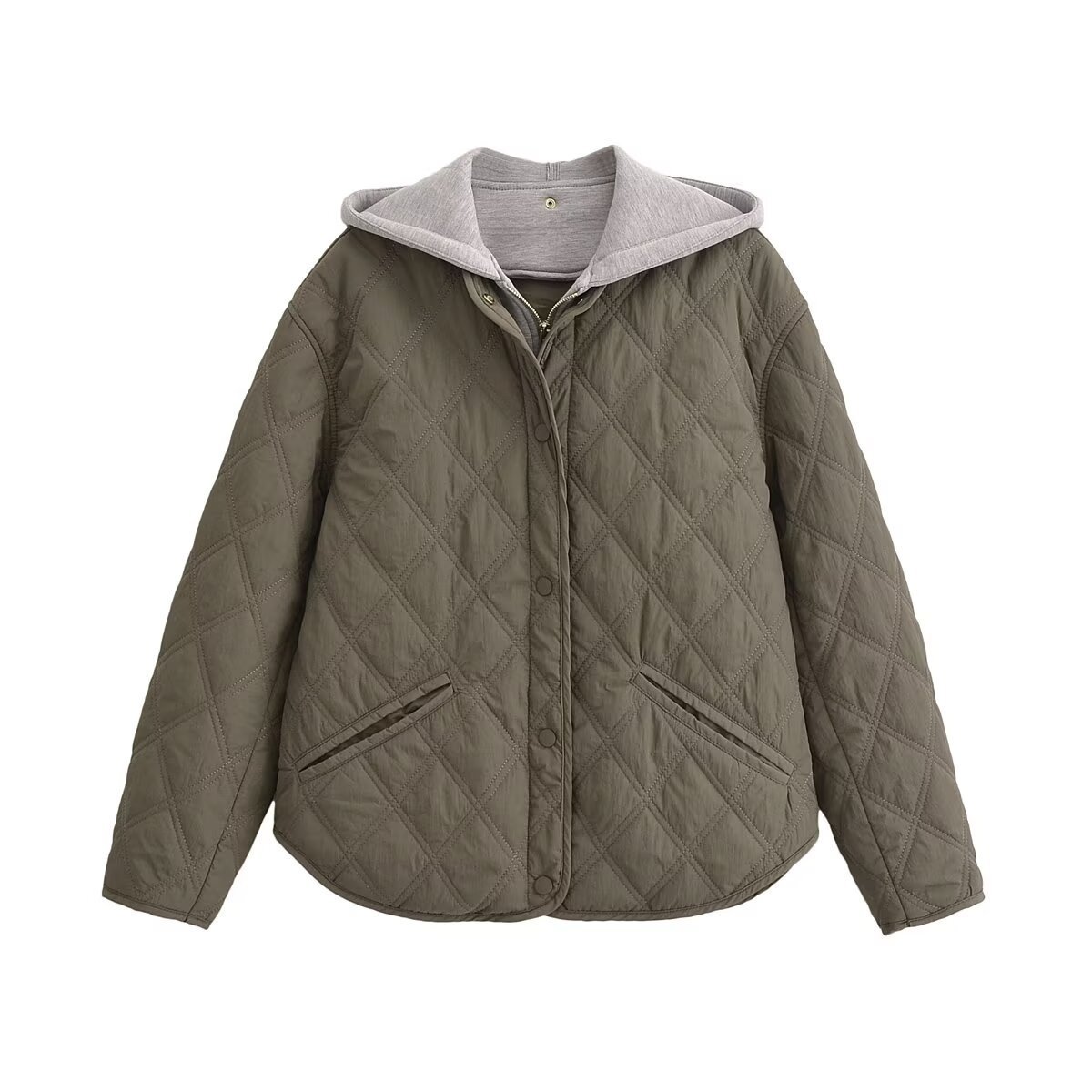 Abbigliamento donna autunno e inverno 2024 nuova moda di strada giacca con cappuccio in cotone_voghion.com