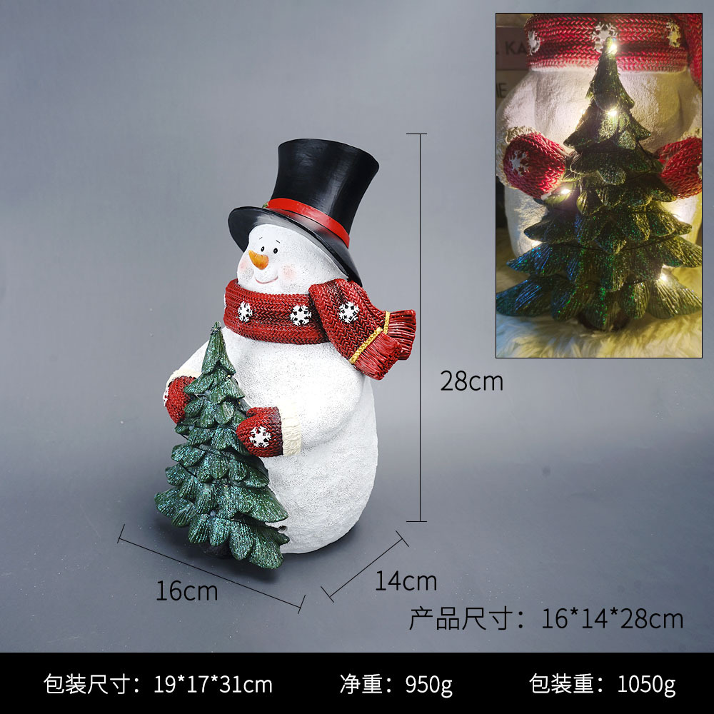 Decoración de Navidad americana creativa Navidad luminoso regalo resina artesanía hogar sala de estar decoración de escritorio