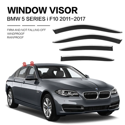 Rain shield – Short-Wheelbase Rain Visors Bmw - standard-packing-without-logo-bmw-5-series-i-short-shaft-mk6-f10-2011-2017-with-bright-strip-rain-shield