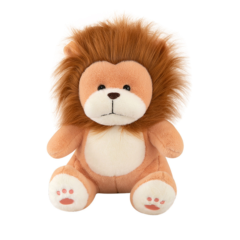 Linda muñeca de león de simulación, peluche de león pequeño, muñeca de trapo, almohada para niños, regalo de cumpleaños para niños