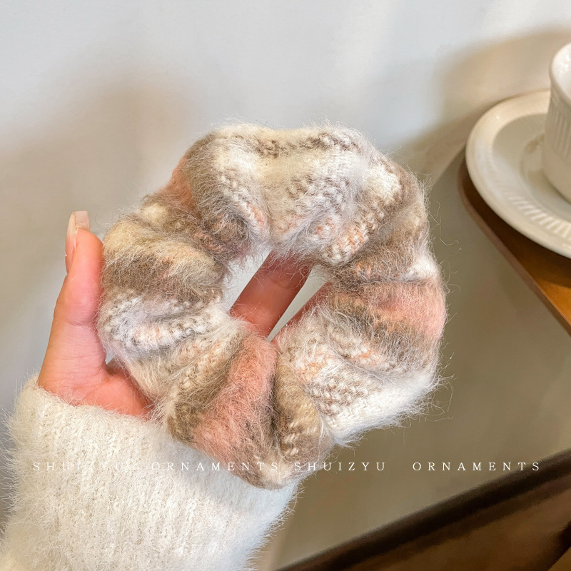 Satilla de seda más algodón relleno de terciopelo intestino grueso lazo para el cabello almohada para dormir