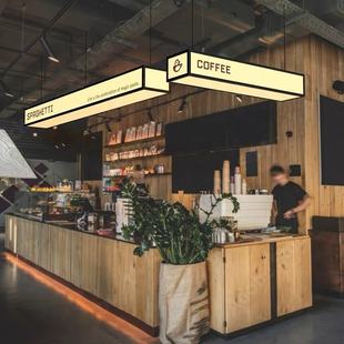 Foreign Trade Cross-Border Custom Fashion Design Hanging Double-Sided Store Cafe Bar Led Light Box Sign Acrylic