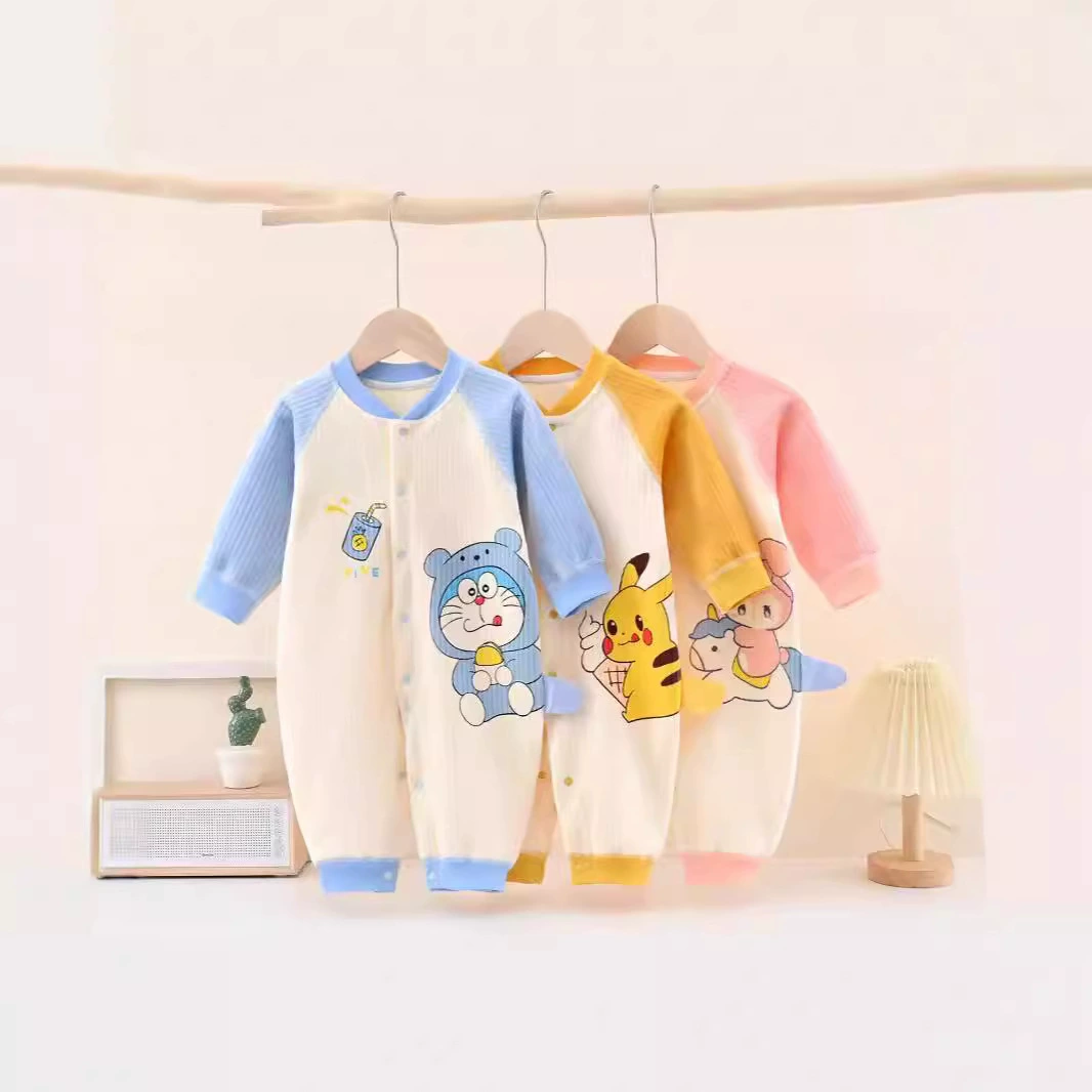 Детская цельная одежда Весенняя и осенняя теплая комбинезон Детская одежда Детская хлопчатобумажная одежда для новорожденных