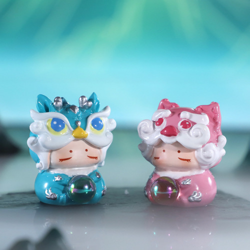 Ancient style and national trend, the auspicious beast comes to the world, a pearl from the East China Sea, blind box resin figure, unboxed, girl's heart, birthday gift wholesale