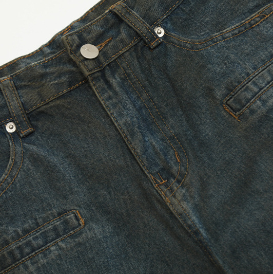 Men's Clothing Trendy and Fashionable Street Distressed Washed Sexual Ripped Jeans Men's Trendy Brand All-match Casual Loose Straight Pants_voghion.com