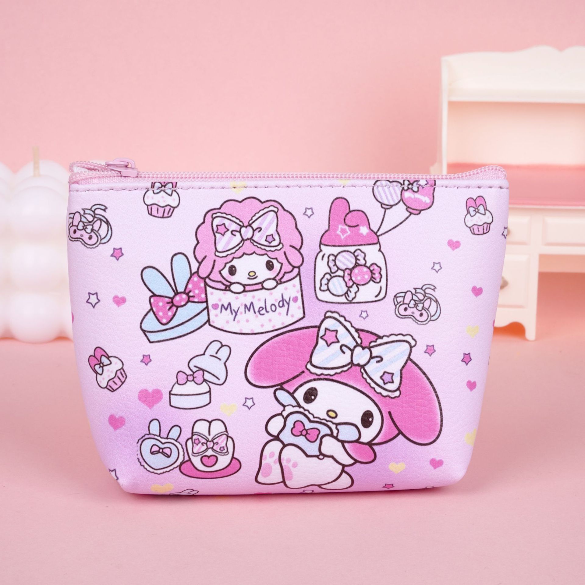 Coreano ins chica corazón de dibujos animados bolsas de cambio estudiantes lindos auriculares portátiles impermeables bolsa de almacenamiento de corteza bolsa de monedas