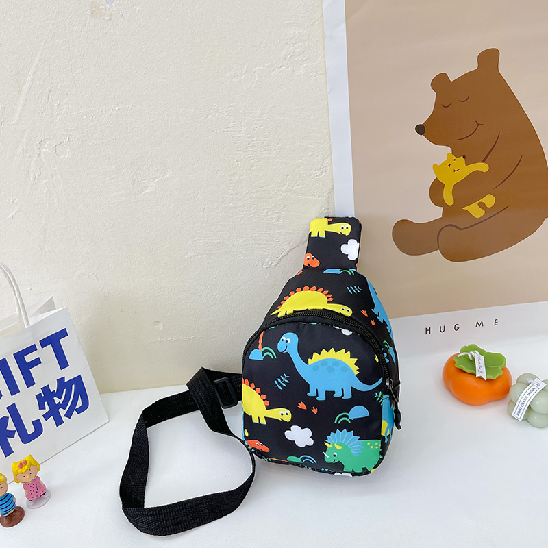 Bolso de pecho para niños 2022 primavera y verano nuevo bolso de hombro impreso de dibujos animados para niños y niñas lindo dinosaurio pequeño bolso de hombro moda