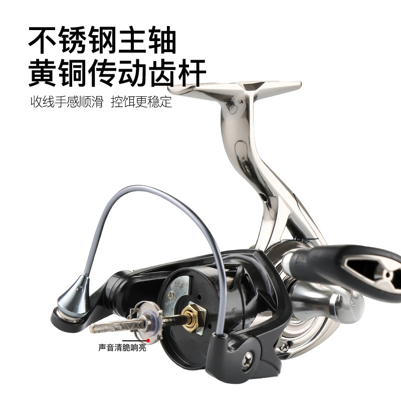 Todo metal anti-retorno de agua de mar rodamiento cerrado tipo tornillo en rueda giratoria rueda de línea de pesca caña de mar barco de pesca equipo de pesca