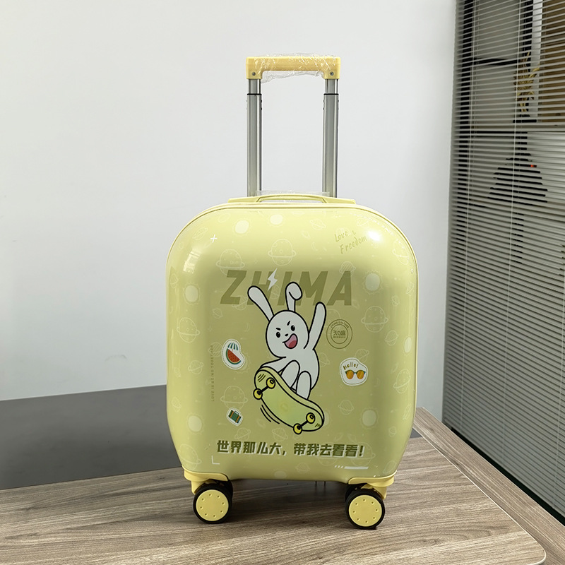 Caramelo de color 18 pulgadas de equipaje de las mujeres pequeña caja de carro de la rueda universal Mini caja de contraseña ligera maleta de embarque