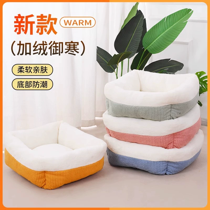 Кошачье гнездо на все времена года, зимний теплый коврик для кошек, полузакрытая маленькая будка, коврик для кошек, постельные принадлежности для кошек.