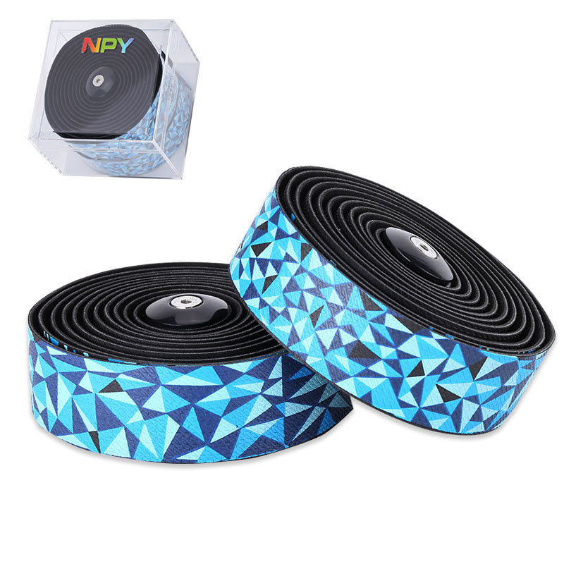 Npy carretera bicicleta mango cinturón pu gradiente color mango cinturón de alta elástico EVA antideslizante transpirable amortiguador bicicleta manejar cinturón