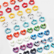 泼墨不规则花纹几何镂空爱心花朵方块陶瓷珠子散珠DIY串珠配件