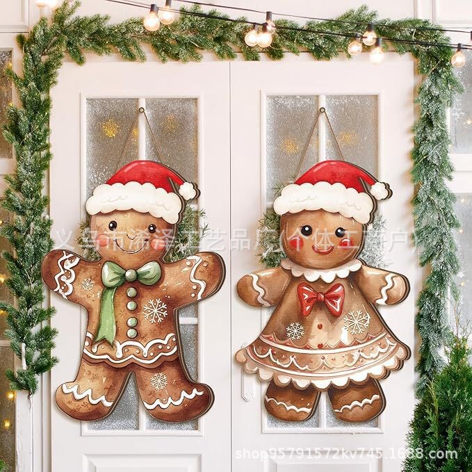 Cross-border best-selling Christmas door sign, gingerbread man ornament, festive party decoration, Christmas tree decoration, hanging ornament Cross-border best-selling Christmas door sign, gingerbread man ornament, festive party decoration, Christmas tree decoration, hanging ornament