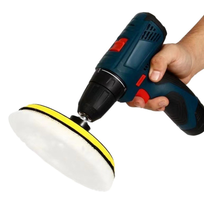 Traje de placa de lana de 34567 pulgadas Juego de disco de pulido de 5 piezas Juego de 7 piezas de almohadilla de lana con rueda de esponja