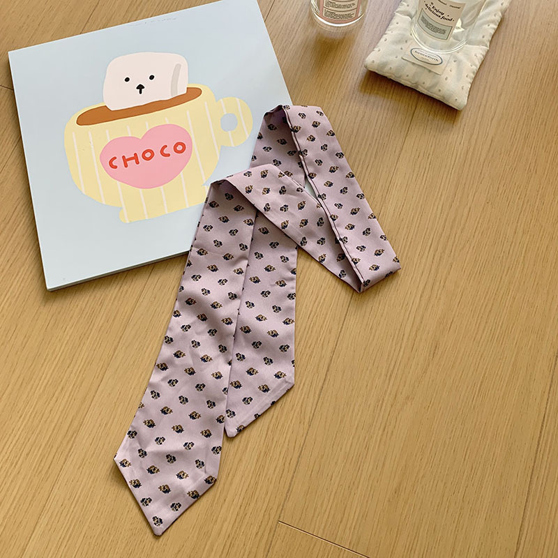 Bufandas de seda para mujeres con camisas de cuello de corbata de nuevo leopardo bufandas de seda largas cinta de cabello