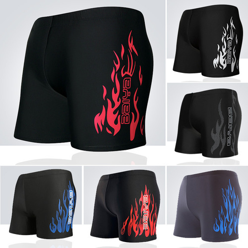 Men's boxer swimming trunks flame style comfortable large size hot spring beach trunks adult swimming trunks wholesale factory direct sales