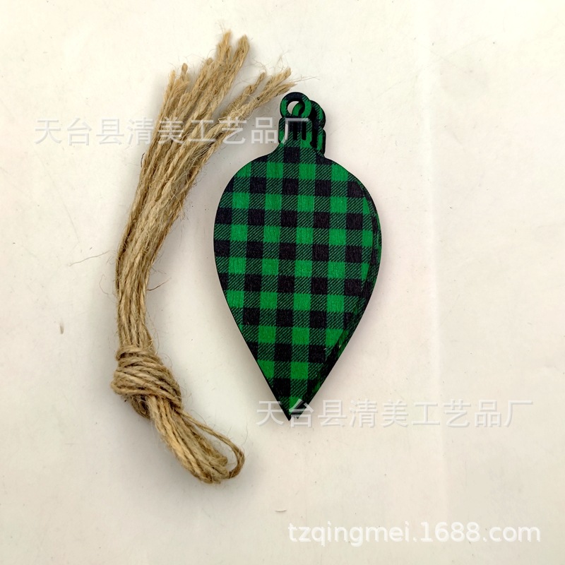 33 modelos de cuadros verdes y negros serie navideña piezas de madera colgante de decoración navideña se pueden combinar libremente 10 piezas en un paquete