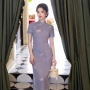 短袖新款春夏印花女旗袍