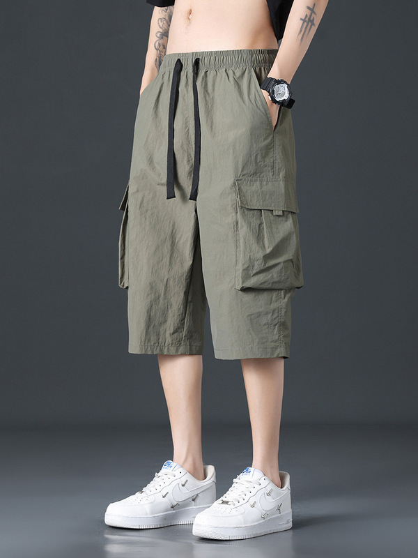 Men's Summer Thin Cropped Pants 2025 New Style Over-The-Knee Sports Loose Casual Workwear Eight-Point Shorts Quick-Drying Men's Summer Thin Cropped Pants 2025 New Style Over-The-Knee Sports Loose Casual Workwear Eight-Point Shorts Quick-Drying