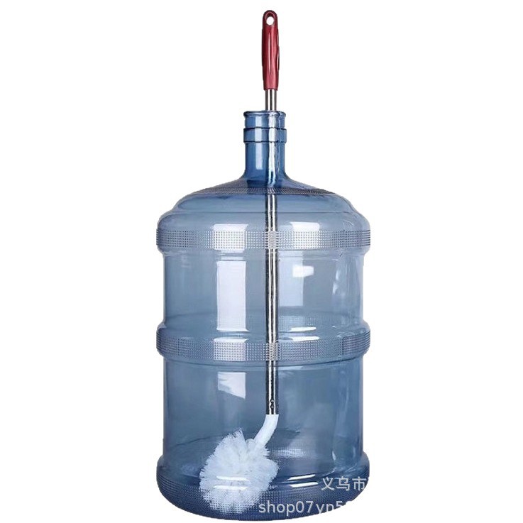 Barra de acero de fábrica barril cepillo de lavado dispensador de agua mineral barril cepillo de plástico esférico de agua pura limpieza largo mango cepillo cabeza