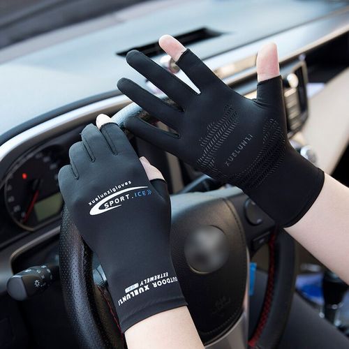 Ice Silk Gloves Sun Protection Men and Women Outdoor Fishing Sports Leisure Thin Spring and Summer Stretch Ice Sleeve Cycling Gloves Wholesale