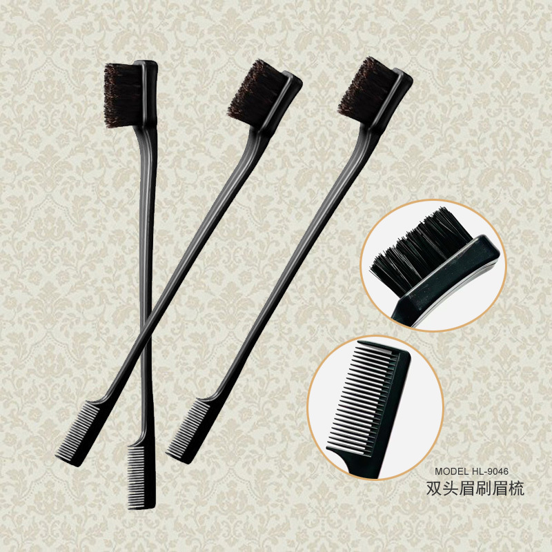 Double-Ended Eyebrow Brush Edge Brush Comb Cleaner Makeup Cleaning Brush Eyebrow Comb