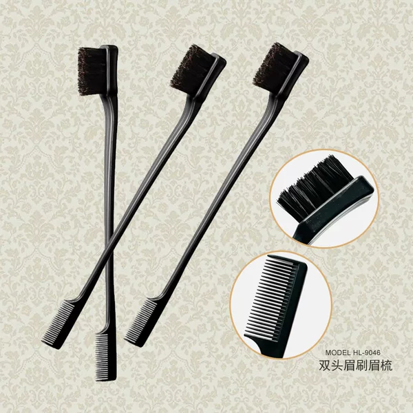 Double-Ended Eyebrow Brush Edge Brush Comb Cleaner Makeup Cleaning Brush Eyebrow Comb