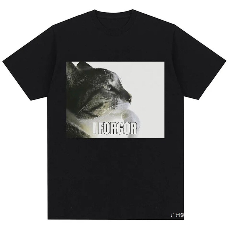 I Forgot Funny Cat Meme Graphic T-Shirt Women Fashion Humor Vintage T-Shirt Casual T-Shirt Streetwear I Forgot Funny Cat Meme Graphic T-Shirt Women Fashion Humor Vintage T-Shirt Casual T-Shirt Streetwear