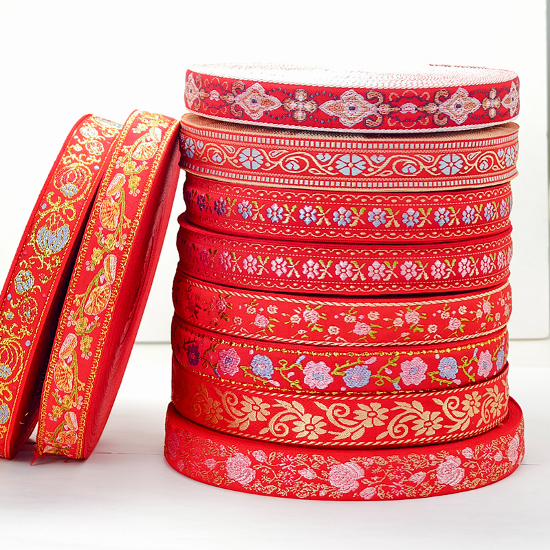 Bordado jacquard bordado cinta cinta encaje estilo étnico Hanfu hifu sofá accesorios de cortina materiales para accesorios para el cabello