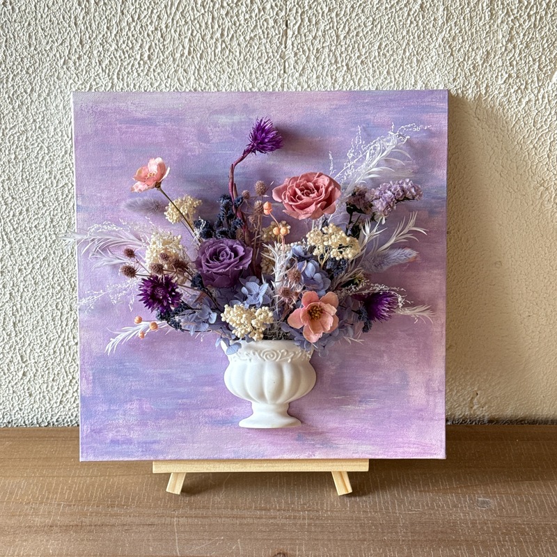 立体フランス油絵フラワーアレンジメント diy 不滅の花石膏装飾品チームビルディング手作り活動不滅の花フォトフレームサロン|undefined