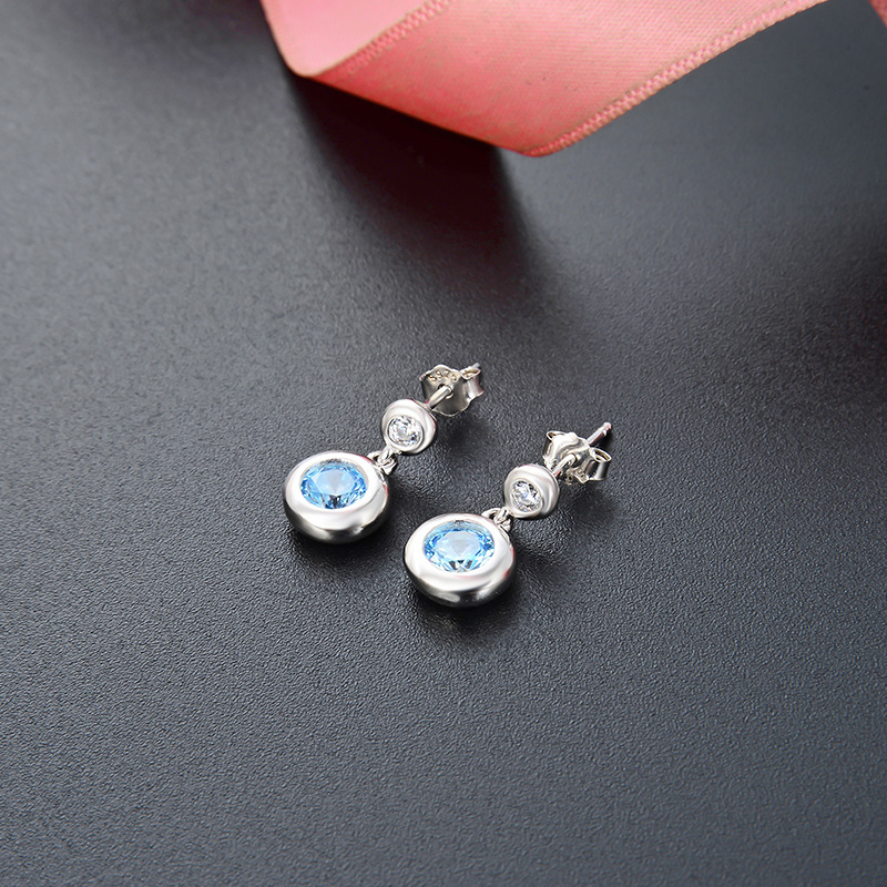 Pendientes de accesorios de diamantes frescos transfronterizos estilo japonés y coreano s925 pendientes de circón de plata pendientes redondos elegantes de las mujeres