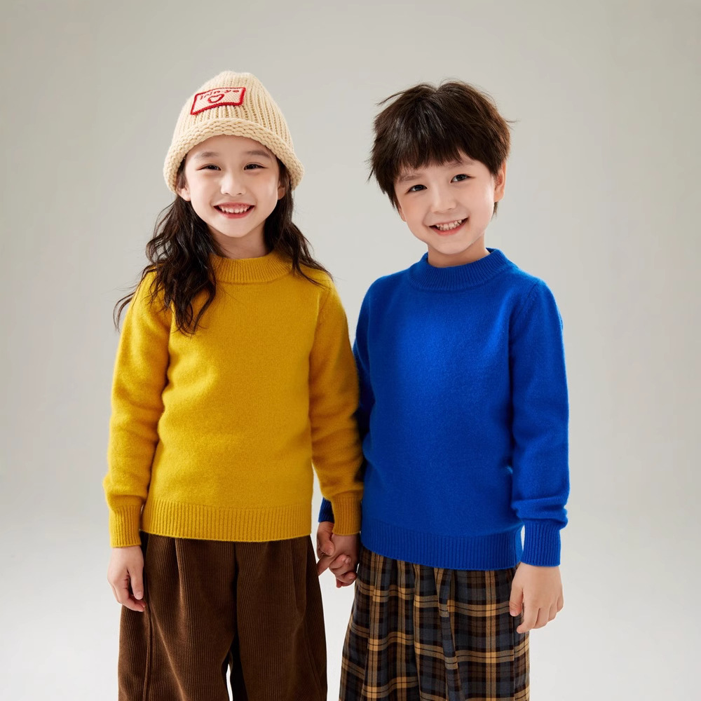 Demi-season woolen cashmere warm children's base sweater for men and…